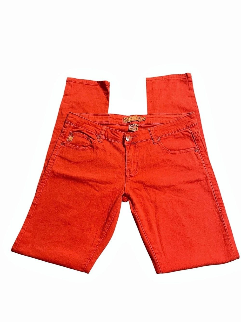 GOGO Jeans Skinny Jeans Vibrant Orange W30 Size 9 Straight Leg Y2K
